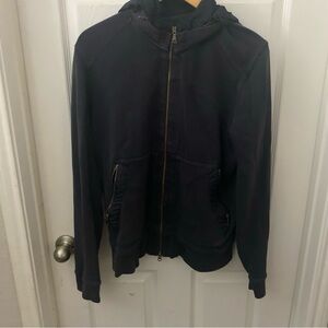 Banana Republic Sweater Mens Blue Zip Up Sweat Shirt Knit Cotton Medium